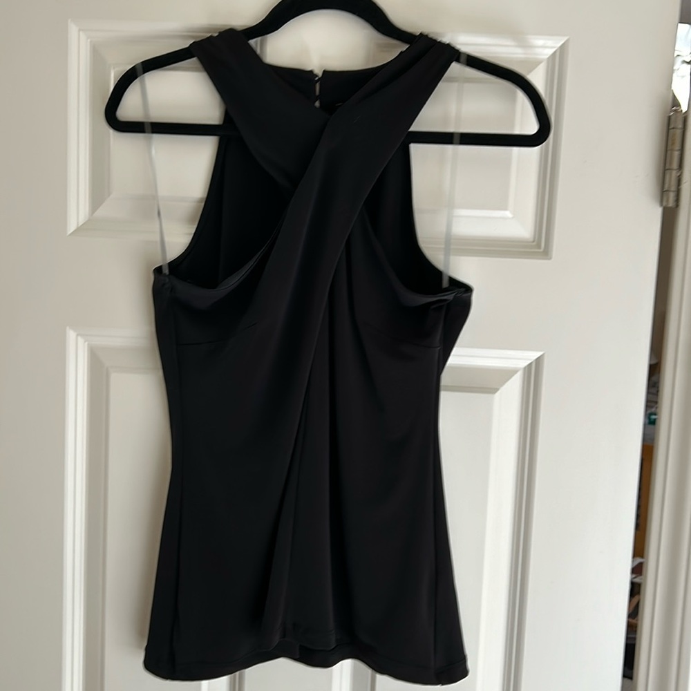 INC black sleeveless top, women’s size M, cross front